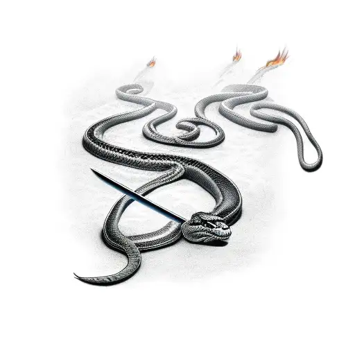 Snake On Sword Fire