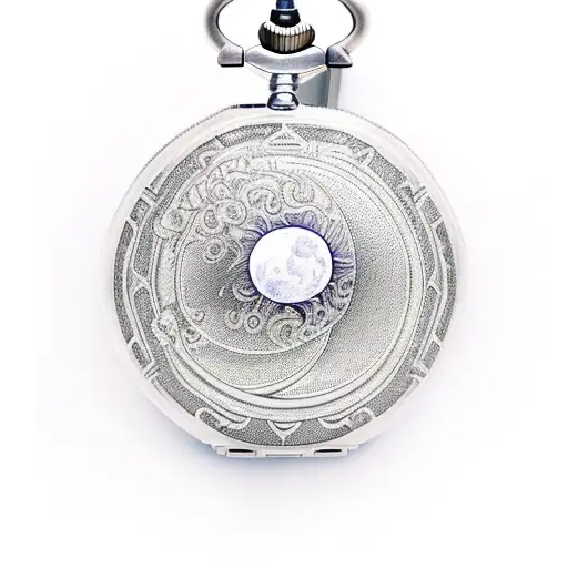 A Pocket Watch With A Partial Moon Inside