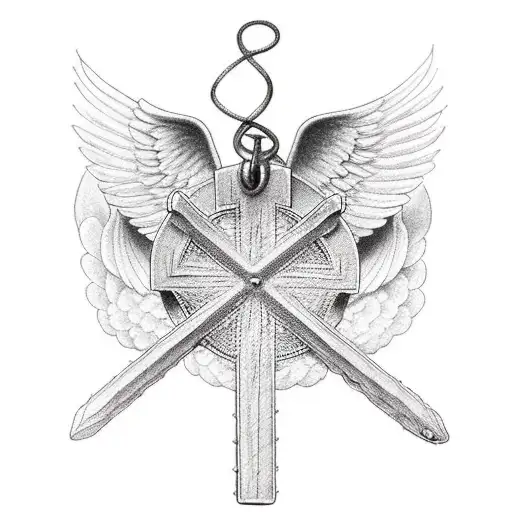 Christian Cross With Wings