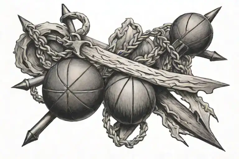 Basketball And Anchor Cross