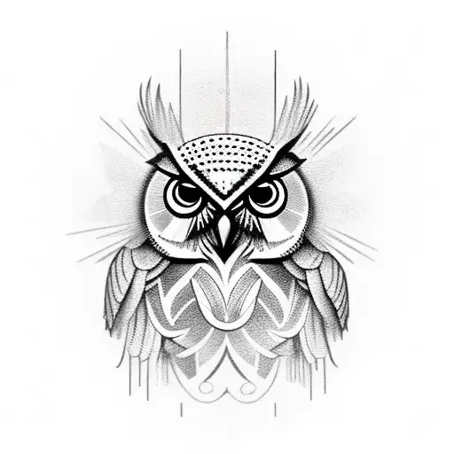 Athenian Owl With Cool Design And Athens Written In Greek