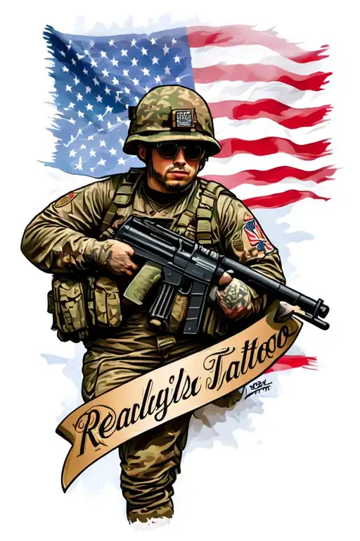 Military Tattoo With The Phrase