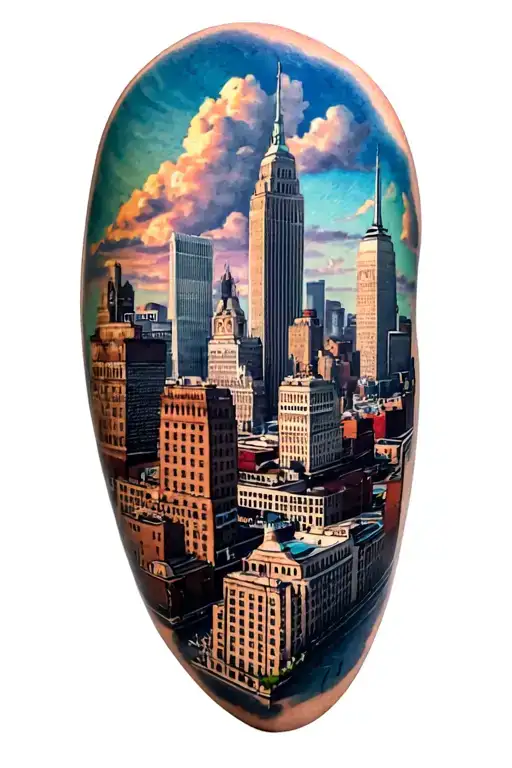 A Tattoo Dedicated To Queens Ny Including The Major Landmarks