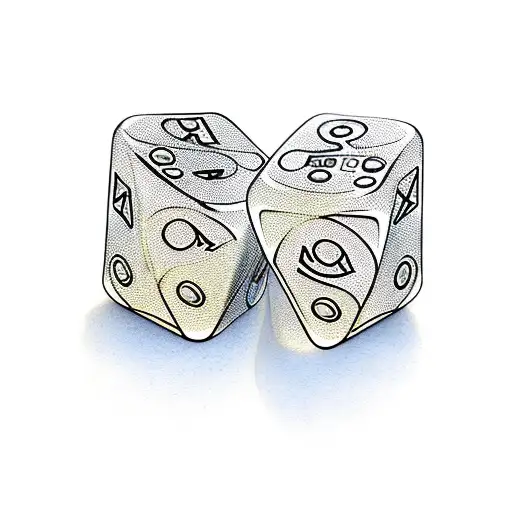 A Pair Of Vegas Style Dice With 4S On The Top Of Both Dice