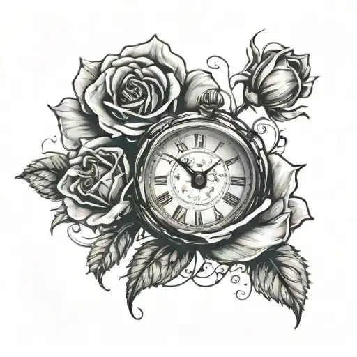 Clock With Rose