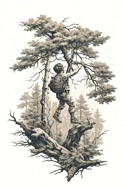 A Boy Lift By A The Wind Blowing In The Forest Scene