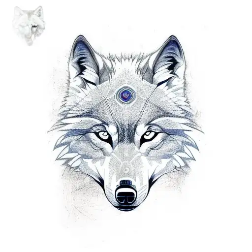 Tree Of Life Combined With Wolf