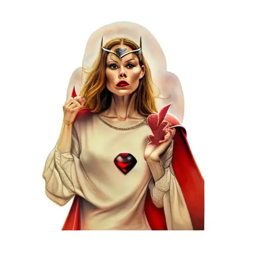 The Scarlet Witch Holding A Heart With Her Magical Powers