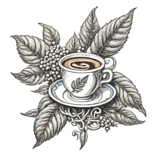 An Intricate Coffee Plant Intertwined With Military Insignia