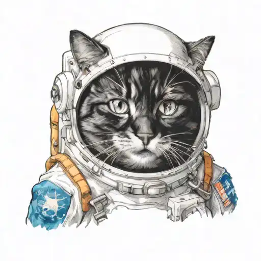 A Tuxedo Cat Astronaut Exploring