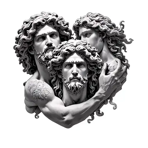 Greek Myth Full Sleeve Including Zeus & Perseus Holding Medusa Head