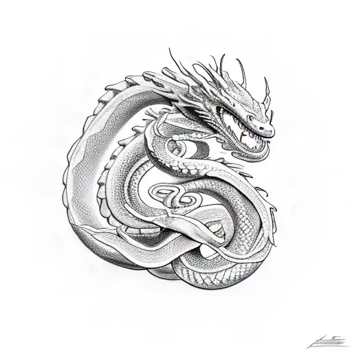 A Dragon And A Snake Intertwined