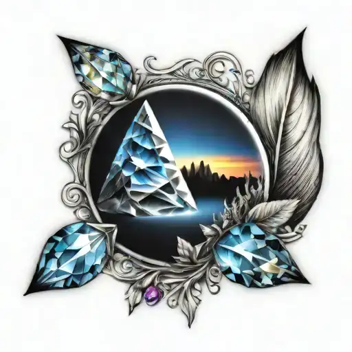 Crystals Sunset Rainbow Hazel Blue