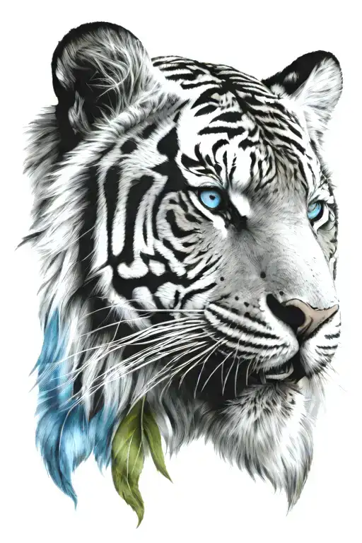 Tiger Head Blue Eyes