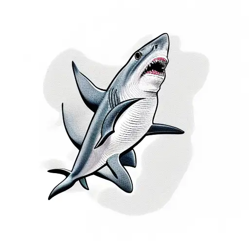 Small Shark With Shadow