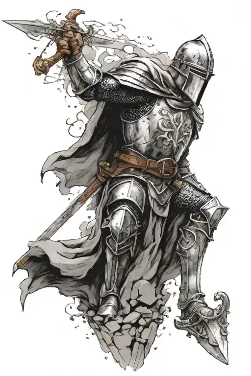 Knight Who Goes To Take The Sword Out Of The Stone