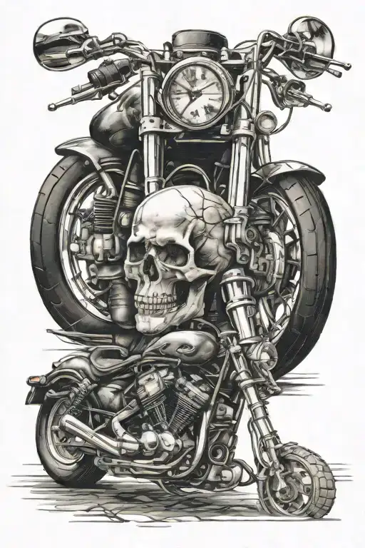 Motorcycle And Skull