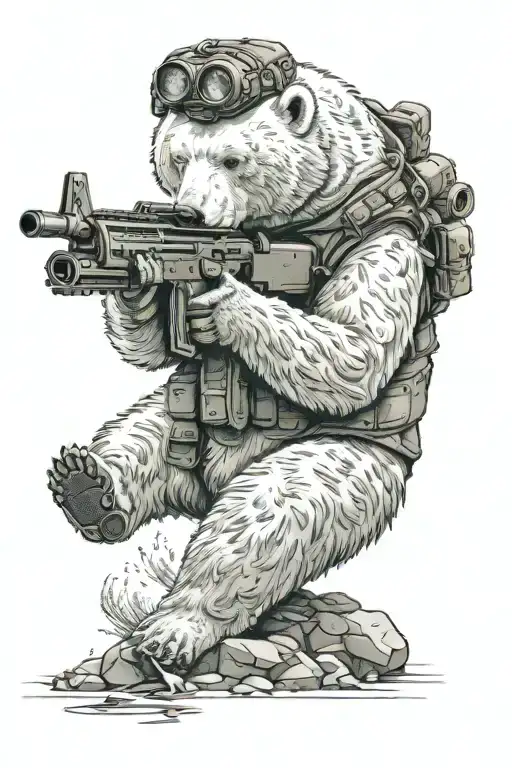 Polar Bear Shooting A Javelin Missile