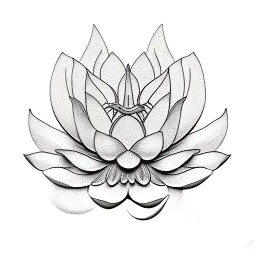 Fleur De Lotus Et Dragon