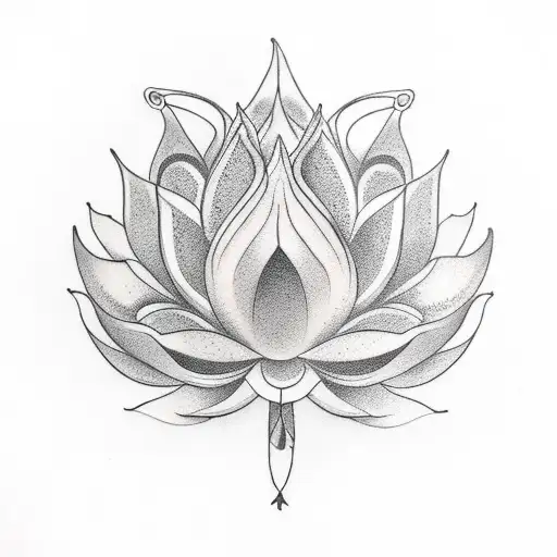 Fleur De Lotus Et Dragon