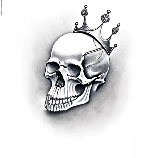 Skull With Crown Side View