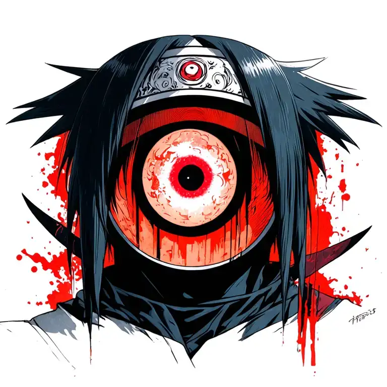 Itachi With His Sharingan Reflected