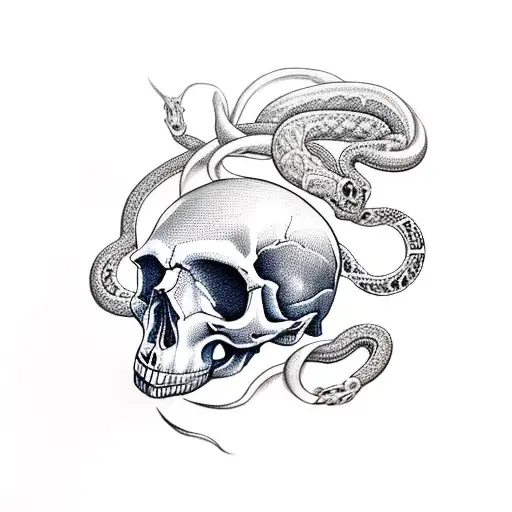 Skull With Infinite Snake