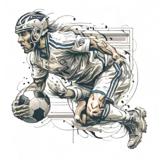 Football Player Surrounded