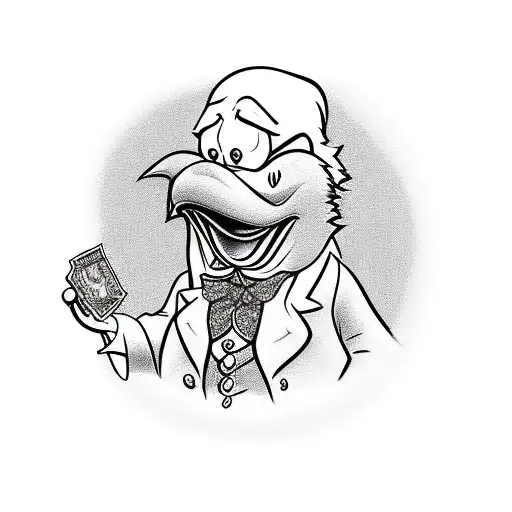 A Realistic Portrait Of Scrooge Mcduck Holding A Blueprint