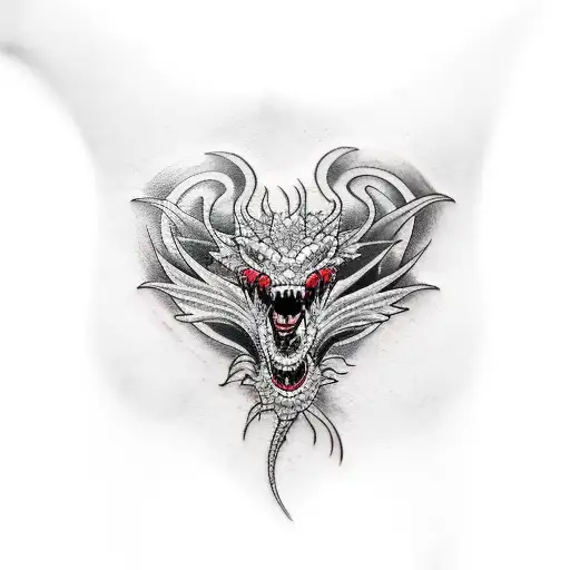 Dragon Collarbone Tattoo Half Dead Half Alive