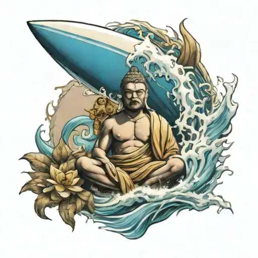 Posidon Carry Surf With Buddha And Jesus Christ