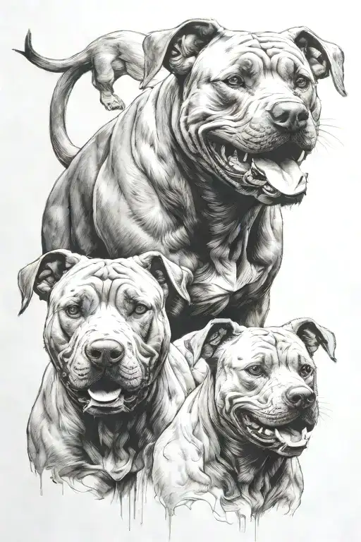 Cerberus Pitbull Dog