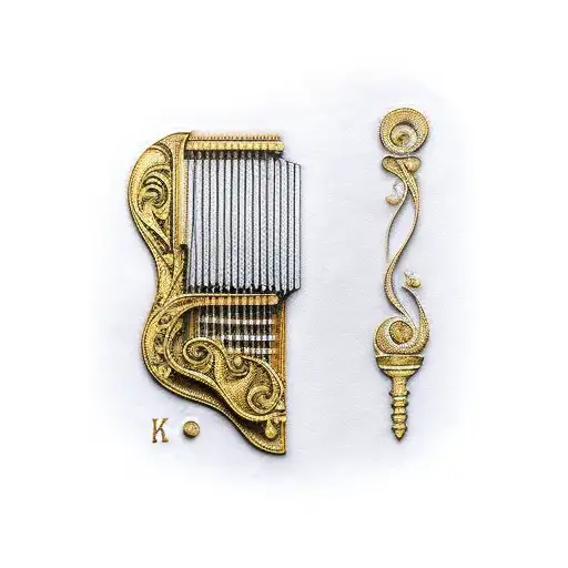 Black Keyed Piano With Gold Minor Keys