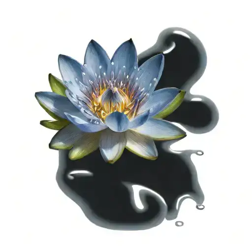 Blue Water Lily And Cancer Zodiac Sign