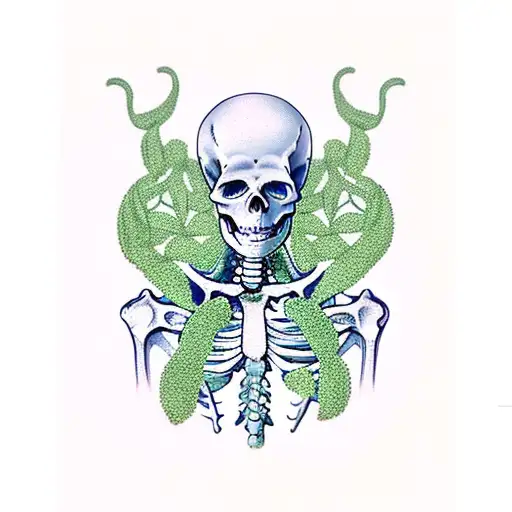 Skeleton With Green Vines