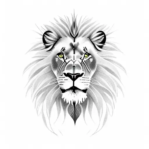 Tree With Lion Upright On Both Sides