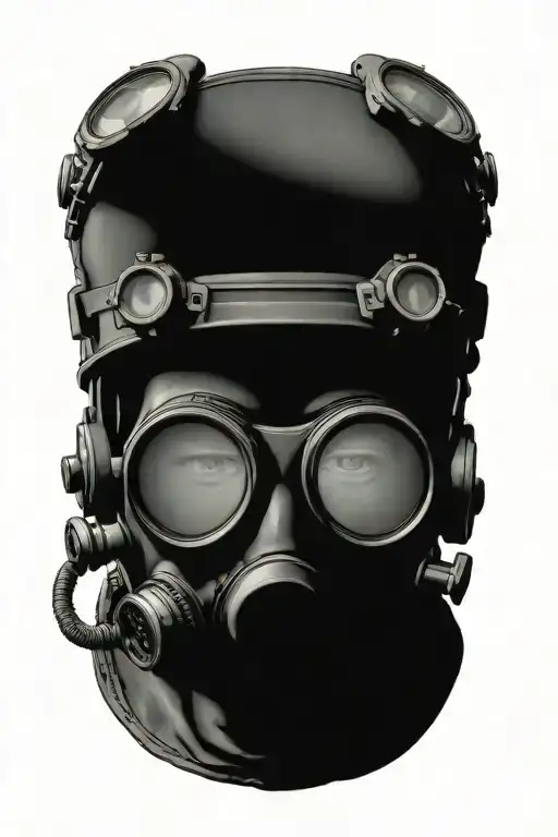 Scuba Diver Head With Goggles And Respirator