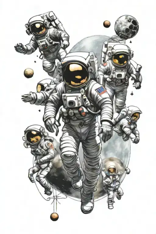 Parade Of Planets And Astronaut