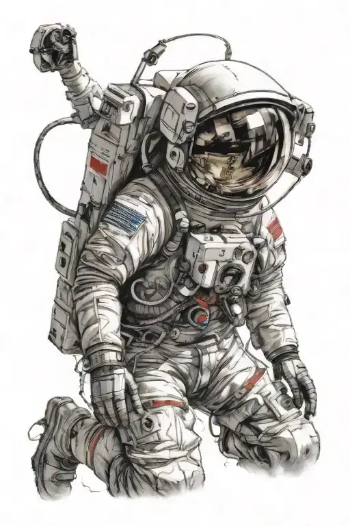 Three On Space And Astronaut