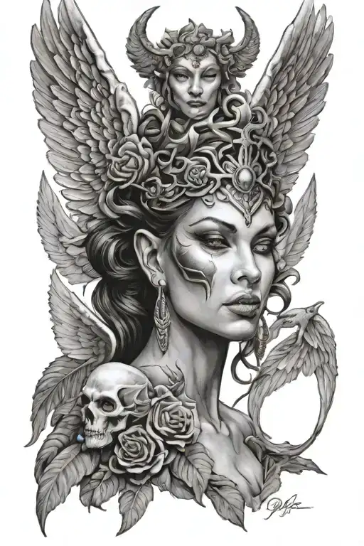 Devil Woman With Angel Wings