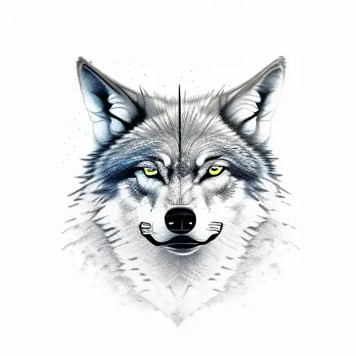 Dark Wolf Only 1 Eye Red With Simbol In His Eye