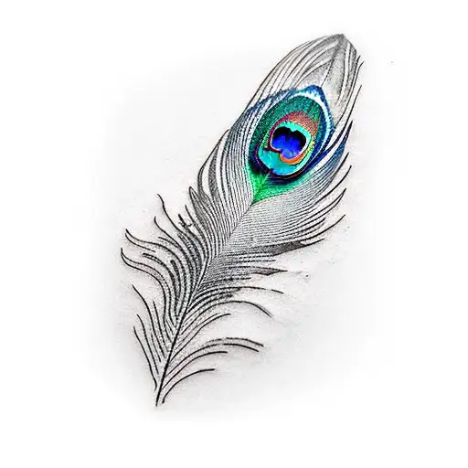 Peacock Feather With Flute
