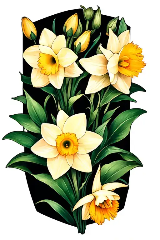 Daffodil Flowers And Vines Wrapped