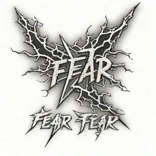 Word Fear With Lightning Bolts