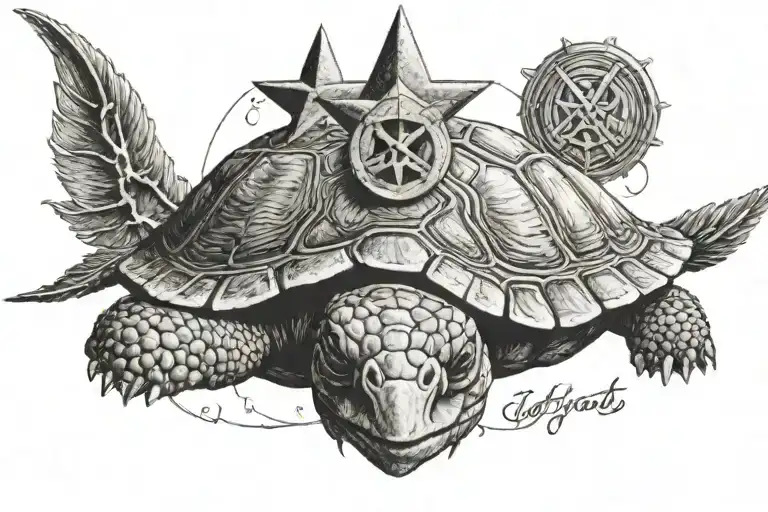 Pentagram On The Head Of A Turtle While Working Out While Fornicating A Goat