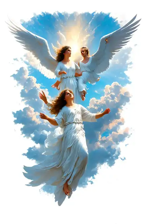 Heaven Sky And Angels Flying