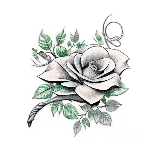 Flower Vine With Barbed Wire