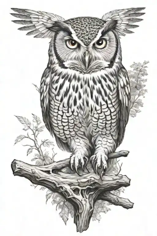 Owl Hunting Its Prey