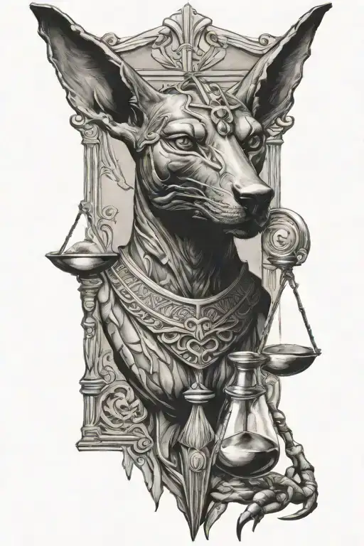 Anubis And Hourglass