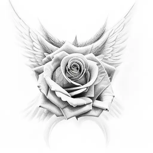 Rose With Angel Wings